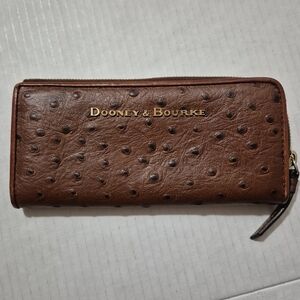 Dooney & Bourke Ostrich Brown Leather Wallet